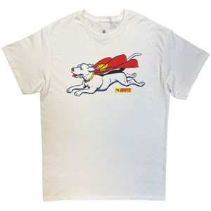 DC Comics Unisex T-Shirt: Superman Krypto Flying (White)