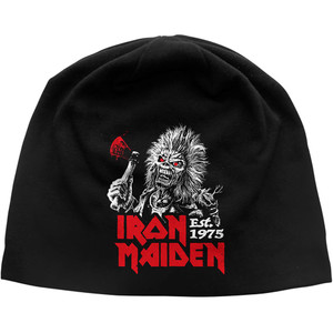 Iron Maiden Unisex Beanie Hat: Run For Your Lives JD Print (Black)