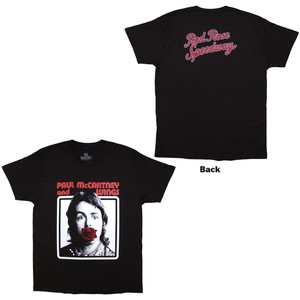 Paul McCartney Unisex T-Shirt: Red Rose Speedway (Black) (Back Print)