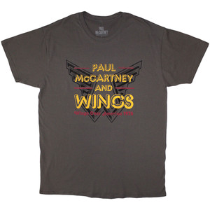 Paul McCartney Unisex T-Shirt: Wings Over America '76 (Charcoal Grey)