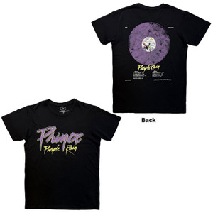 Prince Unisex Carbon T-Shirt: Purple Rain 40th Anniversary (Black) (Back Print)