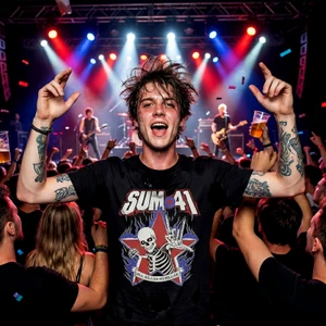 Sum 41 Unisex Premium Carbon T-Shirt: All Killer No Filler Skeleton (Black)