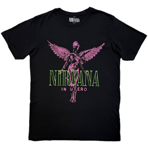 Nirvana Unisex Carbon T-Shirt: In Utero Purple Angel (Black)