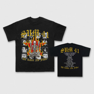 Sum 41 Unisex Carbon T-Shirt: All Killer No Filler Tracklist (Black) (Back Print)