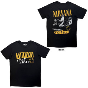 Nirvana Unisex Carbon T-Shirt: Stay Away (Black) (Back Print)