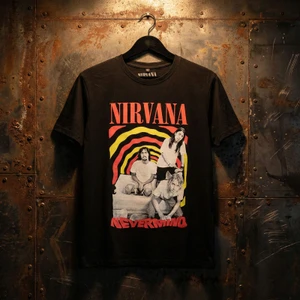 Nirvana Unisex Carbon T-Shirt: Nevermind Bath Tub (Black) (Back Print)