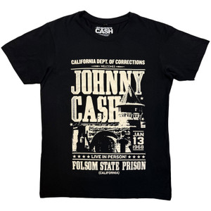 Johnny Cash Unisex Carbon T-Shirt: Prison Poster (Black)