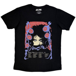 The Cure Unisex Carbon T-Shirt: North American Tour '23 Poster (Black)