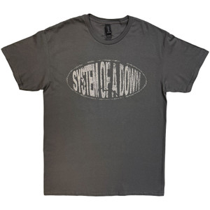 System Of A Down Unisex T-Shirt: Stretched Logo (Charcoal Grey)