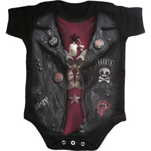 Spiral Kids Baby Grow: Baby Biker (Black)