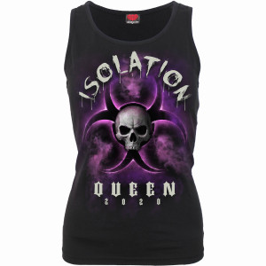 Spiral Ladies Razor Back Vest T-Shirt: Isolation Queen (Black)