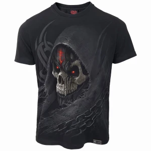 Spiral Unisex Organic T-Shirt: Dark Death (Black) (Back Print)