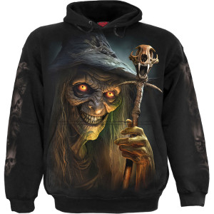 Spiral Unisex Pullover Hoodie: Witch's Brew (Black) (Back & Sleeve Print)