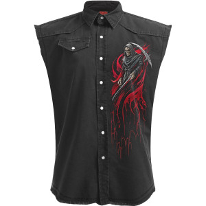 Spiral Unisex Worker Shirt: Screaming Death (Black) (Back Print)