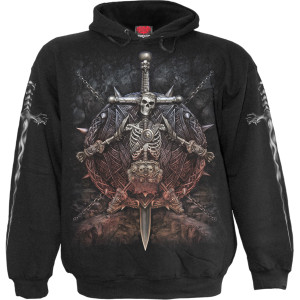 Spiral Unisex Pullover Hoodie: Apocalypse (Black) (Back & Sleeve Print)