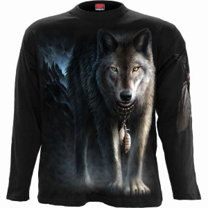 Spiral Unisex Long Sleeve T-Shirt: From Darkness (Black) (Back & Sleeve Print)