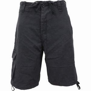 Spiral Unisex Vintage Cargo Shorts: Plain (Black) (Blank)