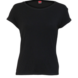 Spiral Ladies Boatneck Cap Sleeve T-Shirt: Plain (Black) (Blank)