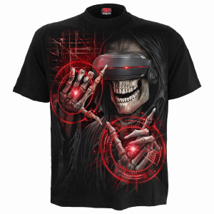 Spiral Unisex T-Shirt: Cyber Death (Black) (Back Print)