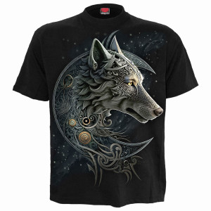 Spiral Unisex T-Shirt: Celtic Wolf (Black)
