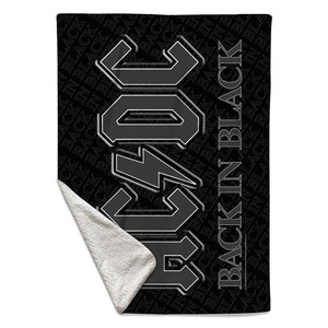 AC/DC Sherpa Fleece Blanket: Back In Black (Black) SINGLE