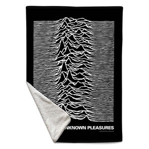 Joy Division Sherpa Fleece Blanket: Unknown Pleasures (Black) SINGLE
