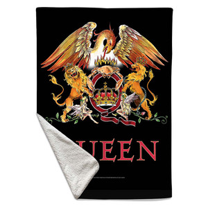 Queen Sherpa Fleece Blanket: Crest (Multicolour) SINGLE