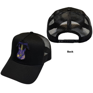 Metallica Unisex Mesh Back Cap: Kirk Purple Ouija Guitar (Black)