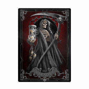 Spiral Glass Chopping Board: Death Tarot (Clear) (Rectangular)