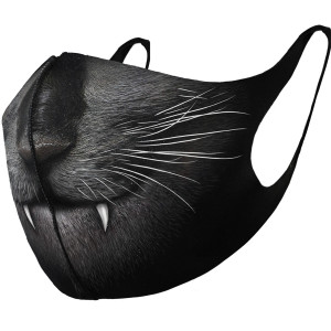 Spiral Unisex Face Mask: Cat Fangs (Black)