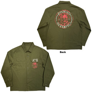 Avenged Sevenfold Unisex Casual Shirt: Skull Emblem (Green)