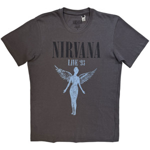 Nirvana Unisex T-Shirt: Live '93 Angel (Charcoal Grey)
