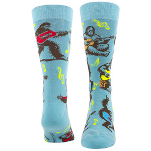 Perri's Unisex Crew Socks: Monkeys (Blue) (UK Size 6.5 - 11)