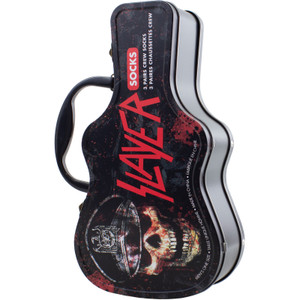 Slayer Unisex Sock Guitar Tin: Logos (Black) (UK Size 6.5 - 11)