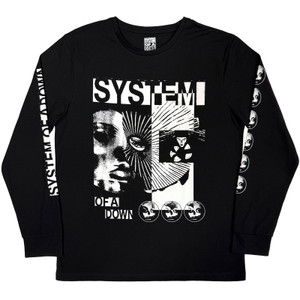 System Of A Down Unisex Long Sleeve T-Shirt: Hypno Hi-Contrast (Black) (Sleeve Prints)