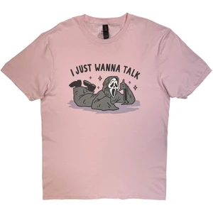Ghostface Unisex T-Shirt: I Just Wanna Talk (Pink)