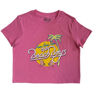 The Beach Boys Ladies Crop Top: Fun, Fun, Fun (Pink)