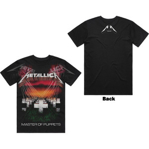 Metallica Unisex T-Shirt: Master Of Puppets Jumbo (Black) (Back Print)