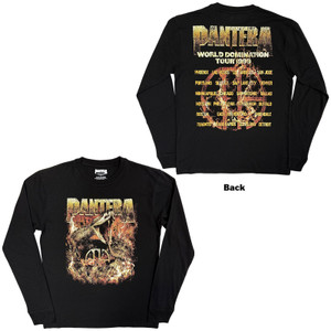 Pantera Unisex Long Sleeve T-Shirt: World Domination Tour (Black) (Back Print)