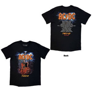 AC/DC Unisex T-Shirt: Guitar EU Tour '25 (Black) (Back Print)