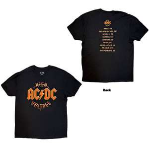 AC/DC Unisex T-Shirt: High Voltage World Tour '25 (Black) (Back Print & Ex-Tour)