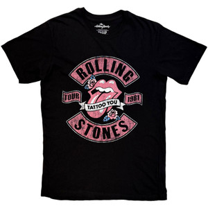 The Rolling Stones Unisex T-Shirt: Tour 1981 Tattoo You (Black)