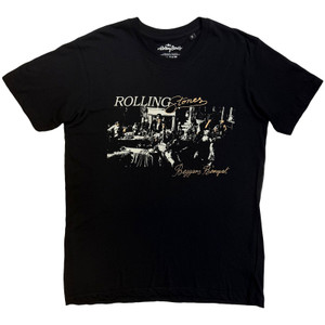 The Rolling Stones Unisex T-Shirt: Beggars Banquet Script (Black)