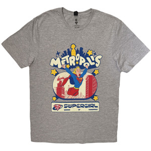 DC Comics Unisex T-Shirt: Supergirl Metropolis (Grey)
