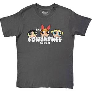 Power Puff Girls Unisex T-Shirt: Bubble Text (Charcoal Grey)