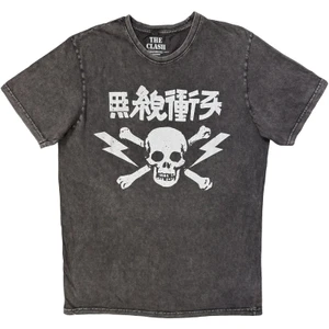 The Clash Unisex Stone Wash T-Shirt: Japan Text (Charcoal Grey)