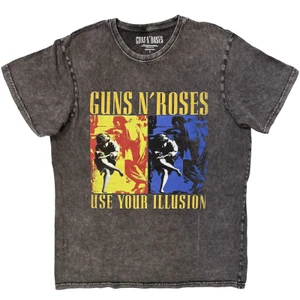 Guns N' Roses Unisex Stone Wash T-Shirt: Use Your Illusion (Charcoal Grey)