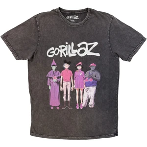 Gorillaz Unisex Stone Wash T-Shirt: Cracker Island Standing (Charcoal Grey)