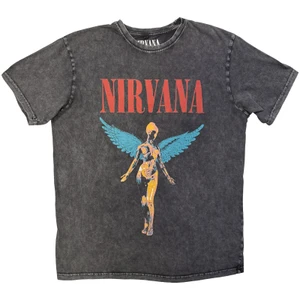 Nirvana Unisex Stone Wash T-Shirt: Angelic (Charcoal Grey)