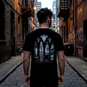 Bad Omens Unisex Carbon T-Shirt: Stained Glass (Black) (Back Print)